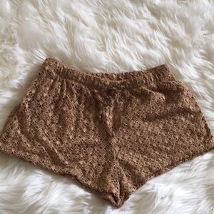 Tan Lace Shorts